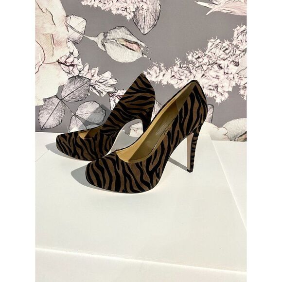 Jessica Simpson Parisah Zebra Print Brown/Black Platform Pump - Picture 5 of 13